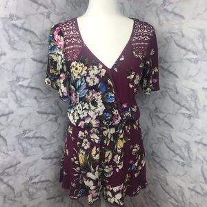 Xhilaration Floral Shorts Romper